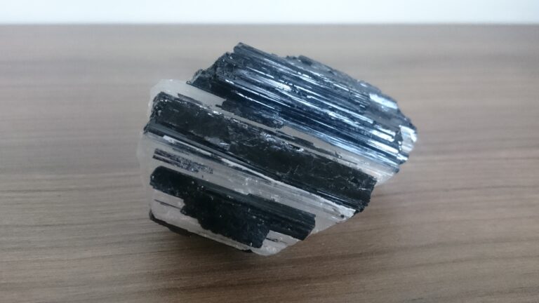 Black tourmaline crystals with quartz