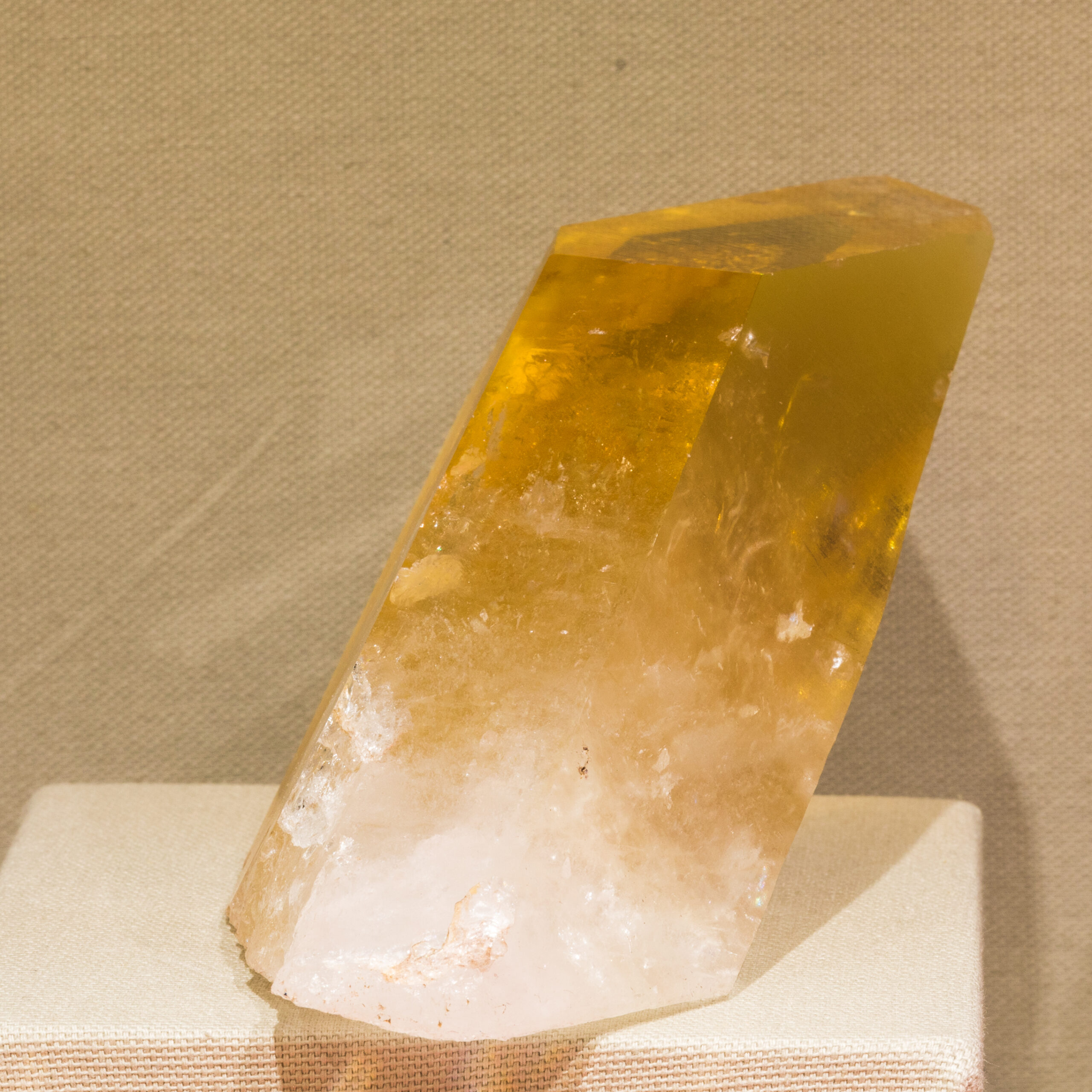 Yellow citrine quartz specimen from Bahia, Brazil