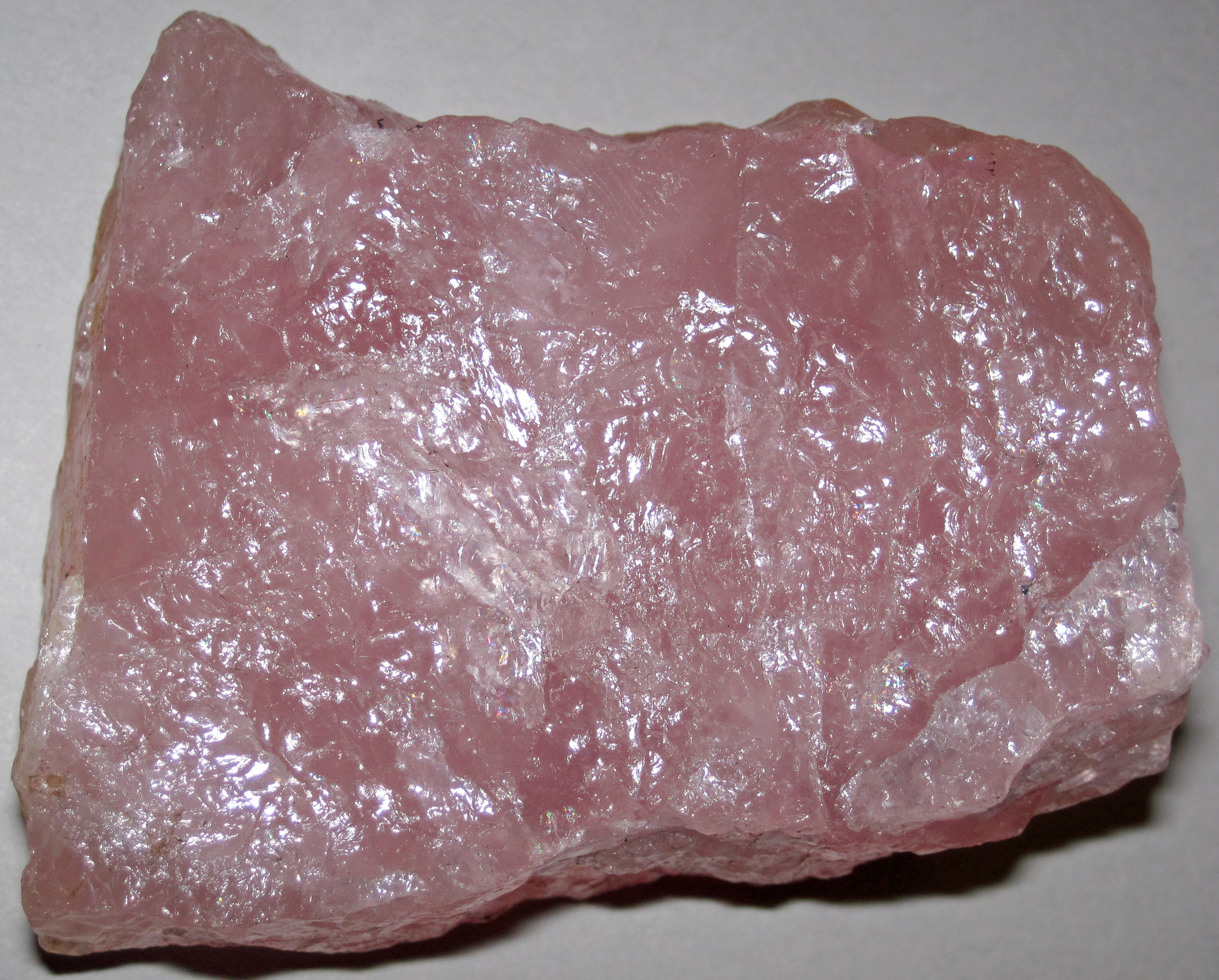 Rough pink rose quartz chunk